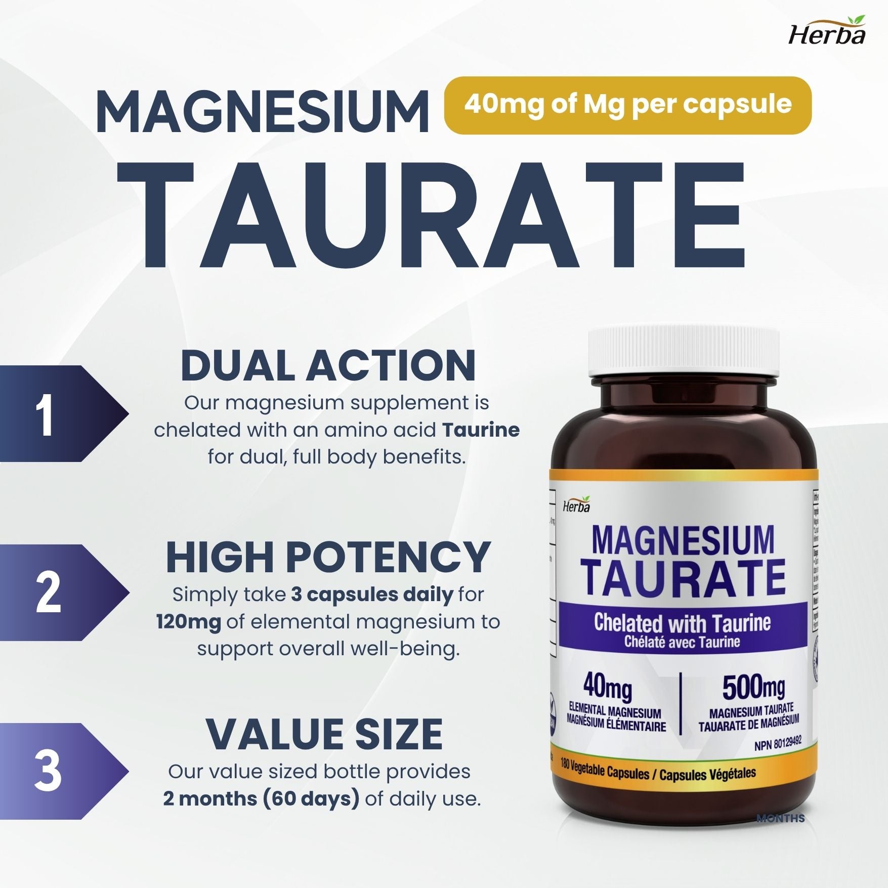 마그네슘 타우레이트 500mg 180캡슐