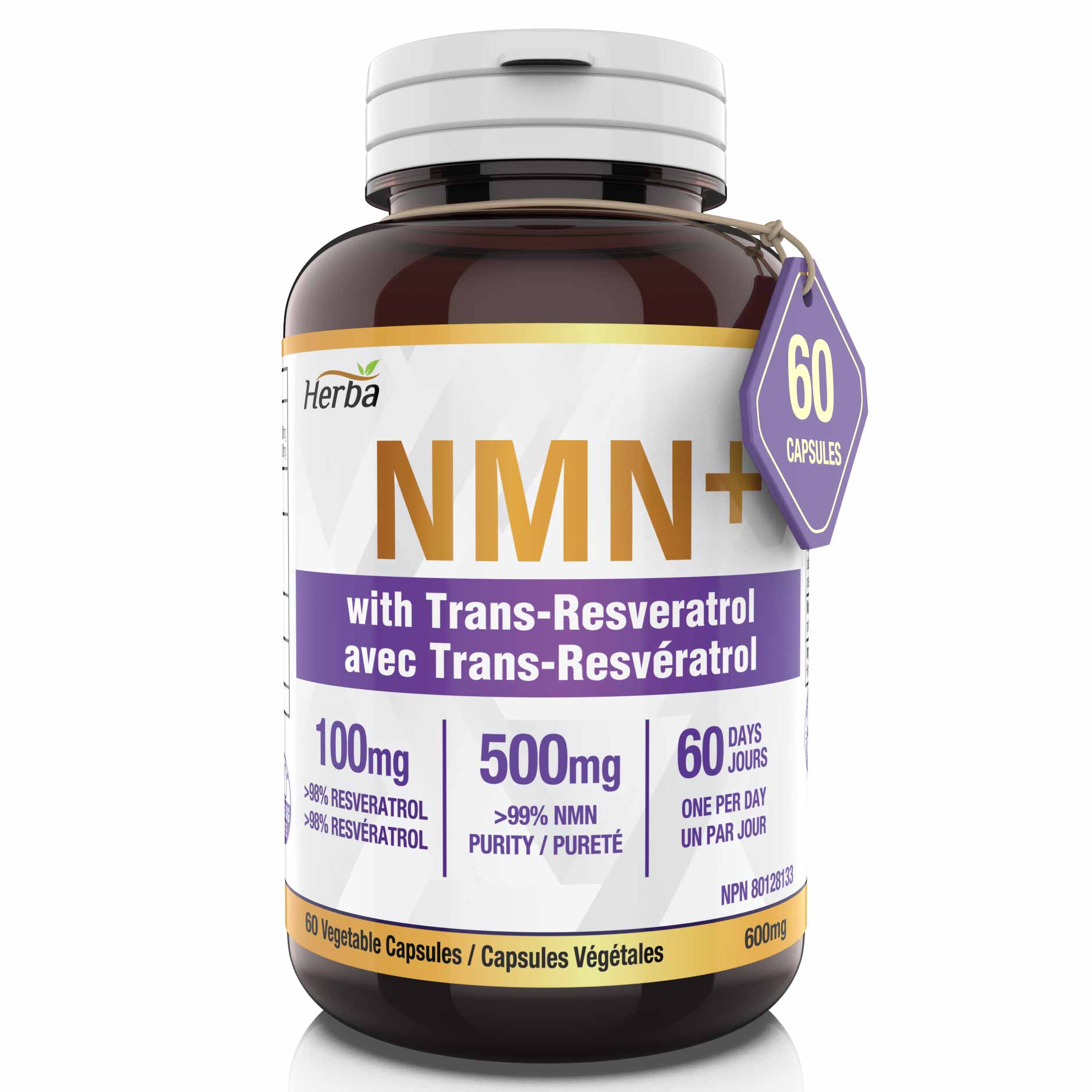 NMN 500mg 60캡슐 레스베라트롤 추가 함유