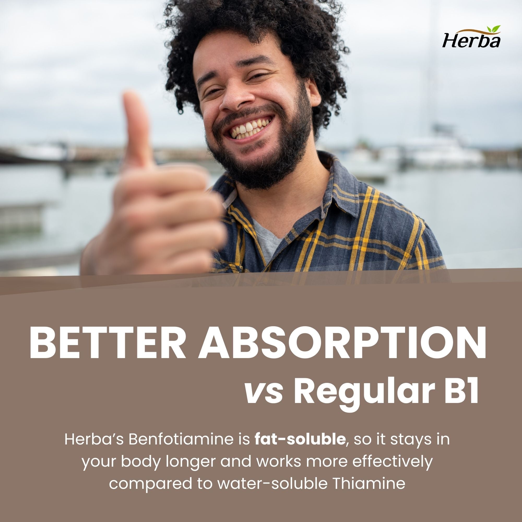 Herba 벤포티아민 100mg - 120 캡슐 | 지용성 비타민 B1 | 캐나다산