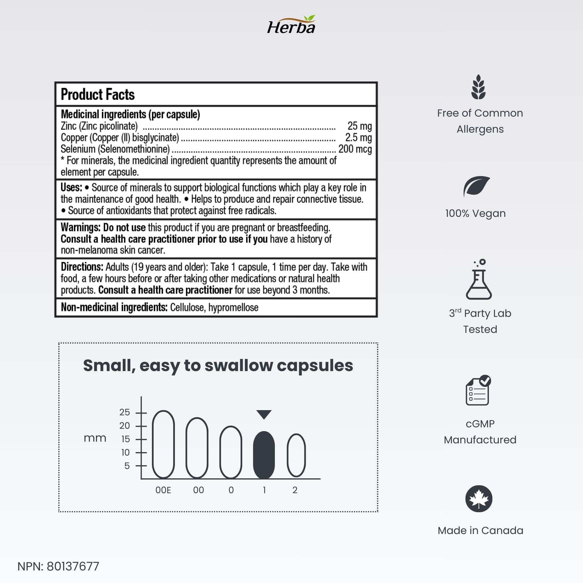 아연 구리 셀레늄 - 180캡슐 | 캐나다산