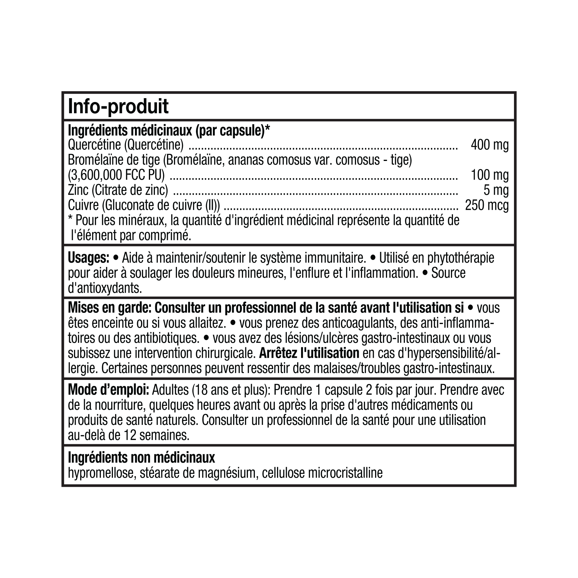 Quercetin with Bromelain, Zinc & Copper - 180 Capsules - Herba