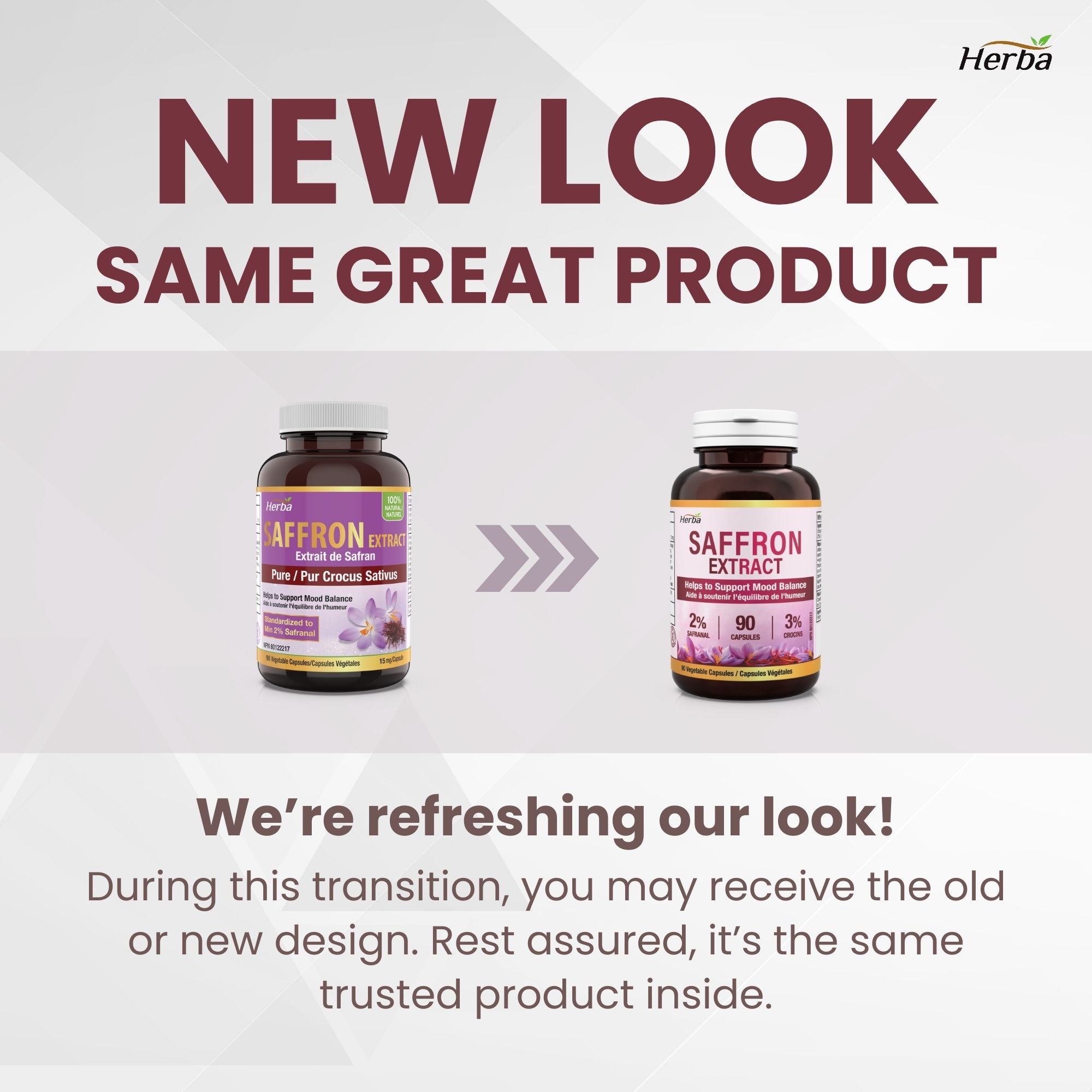 Herba 사프란 보충제 – 90 캡슐 | 2% Safranal로 표준화된 사프란 추출물