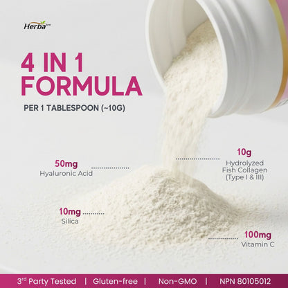 New 마린 피쉬 콜라겐 분말 가루 파우더 305g 히알루론산, 비타민C,실리카 함유