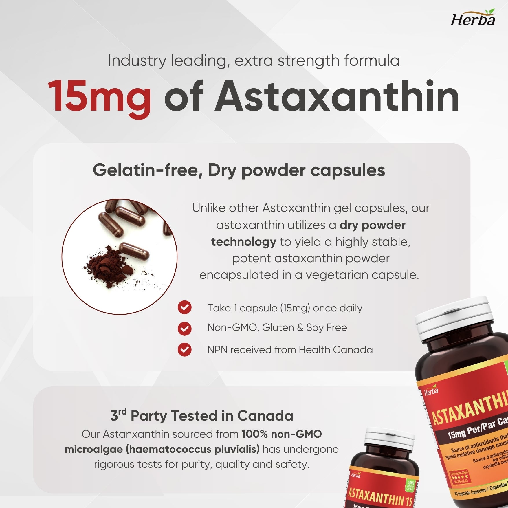 아스타잔틴 15mg - 60식물성 캡슐