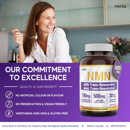 NMN 500mg 30베지캡슐 + 레스베라트롤 100mg 추가 함유