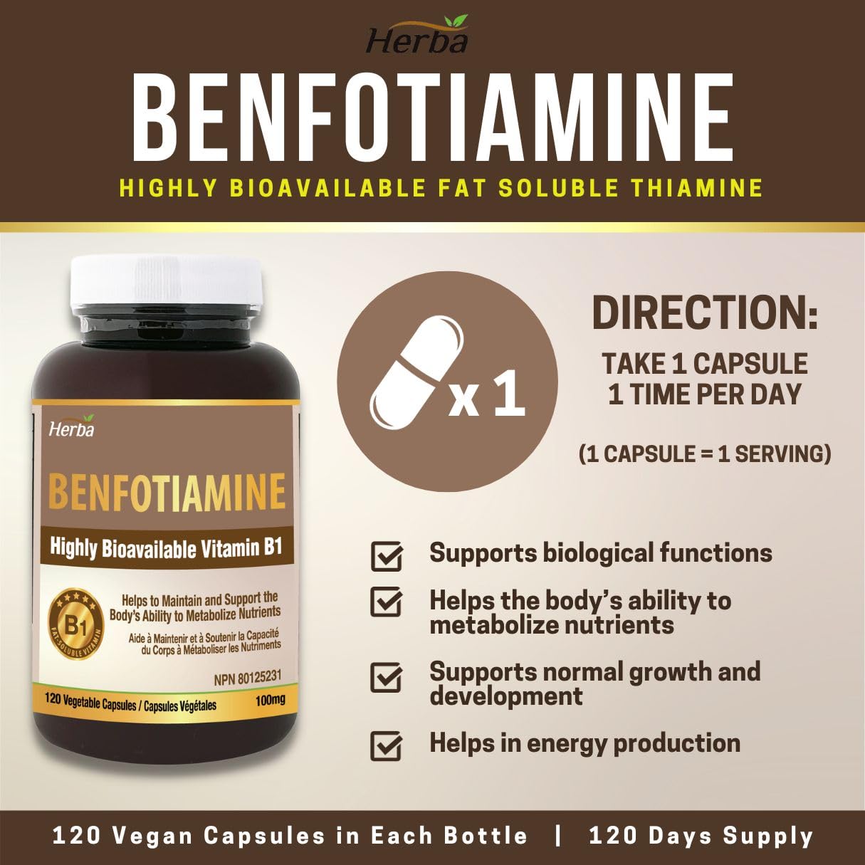 buy benfotiamine supplement made in Canada