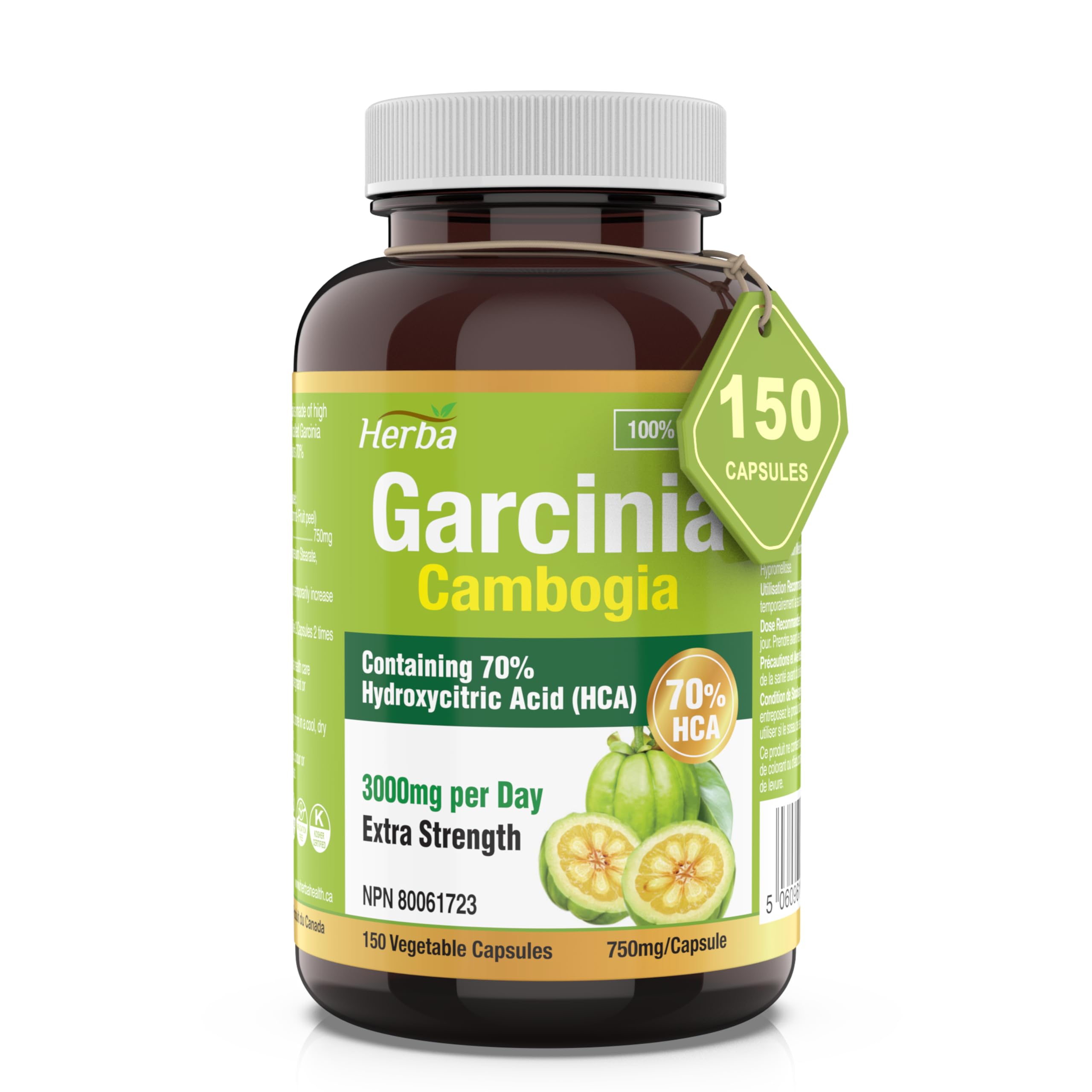 가르시니아 3000mg 150식물성캡슐 HCA 70%성분 함유 다이어트 식욕조절