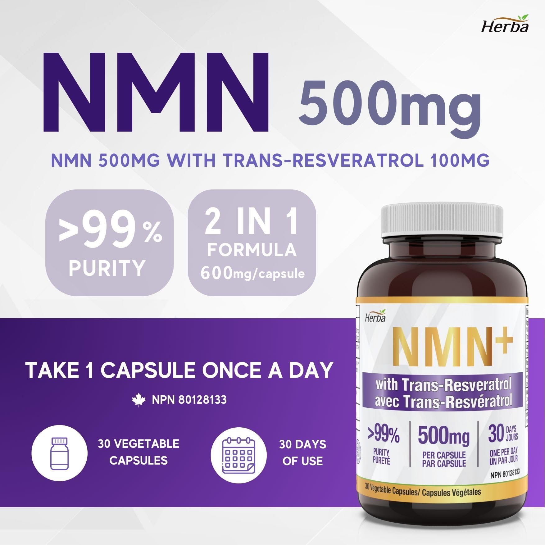 buy NMN and resveratrol capsules made in Canada