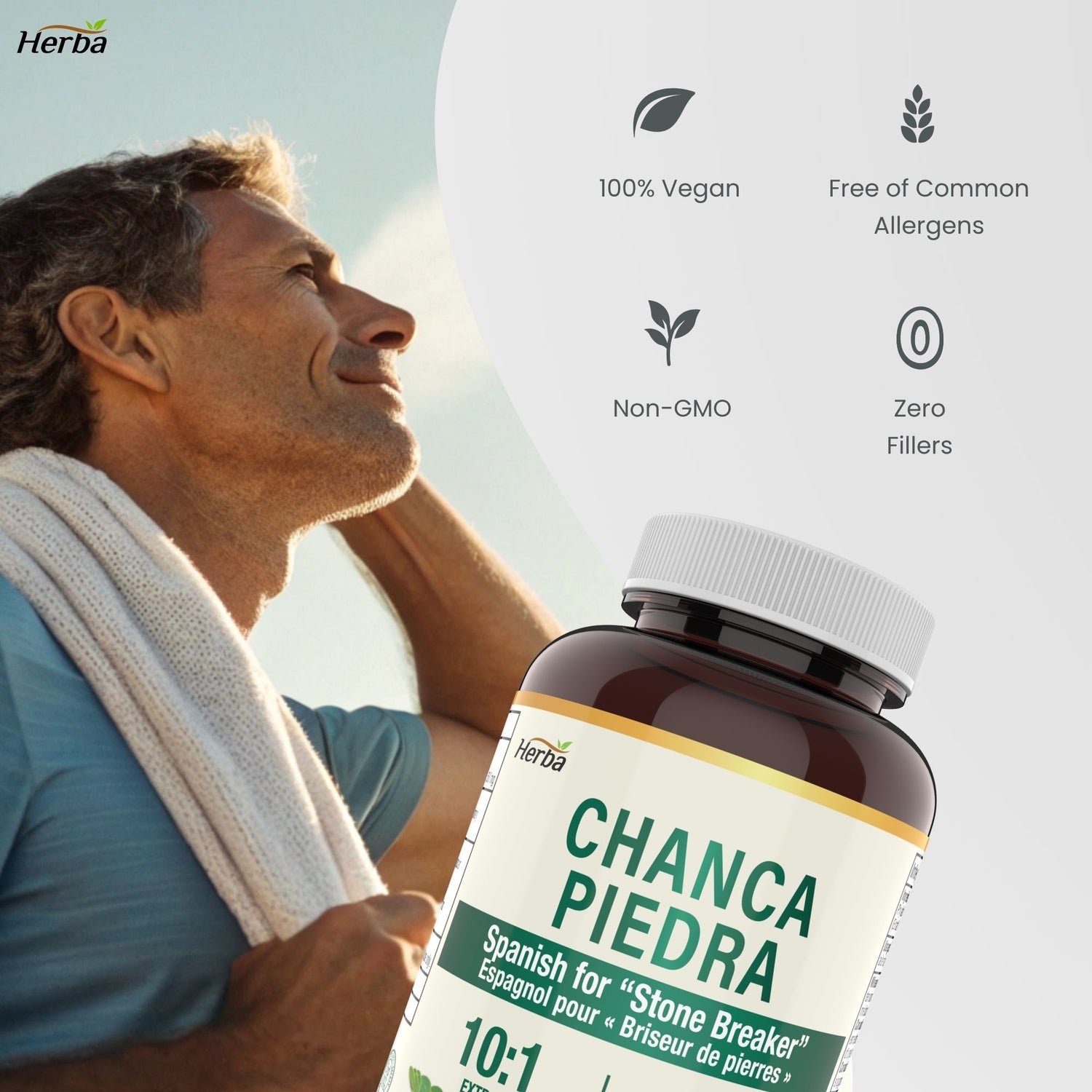 Chanca Piedra Extract - 180 Capsules | 5,000mg Equivalent | 10:1 Extract from 500mg | Made in Canada