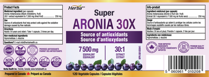30배 농축 아로니아 7500mg 120식물성캡슐 안토시아닌 풍부