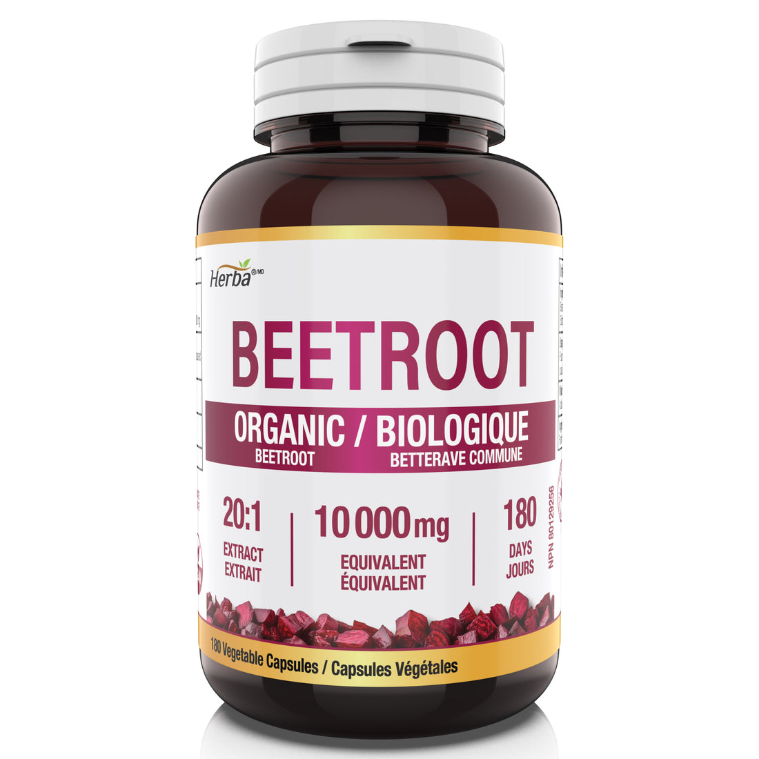 유기농 비트 뿌리  10,000mg 180캡슐 20배 농축 레드 비트비트 캐나다산
