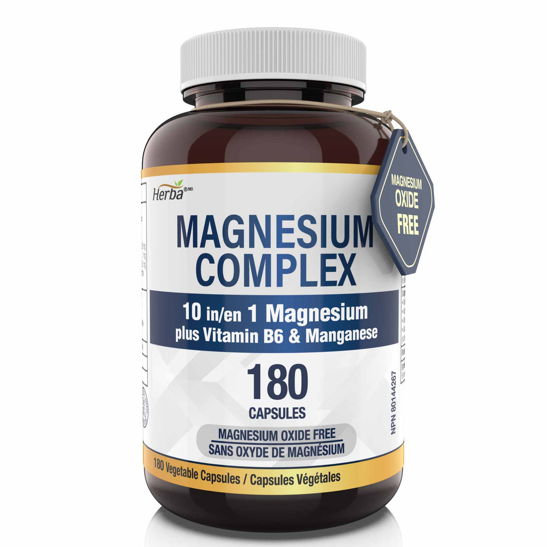 Magnesium Complex 10 in 1 – 180 Capsules | Magnesium Oxide Free | Made in Canada