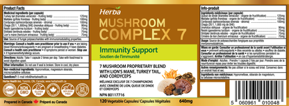 버섯 영양제 1280mg 120캡슐 영지버섯 동충하초 마이타케 7가지 버섯다당체 면역