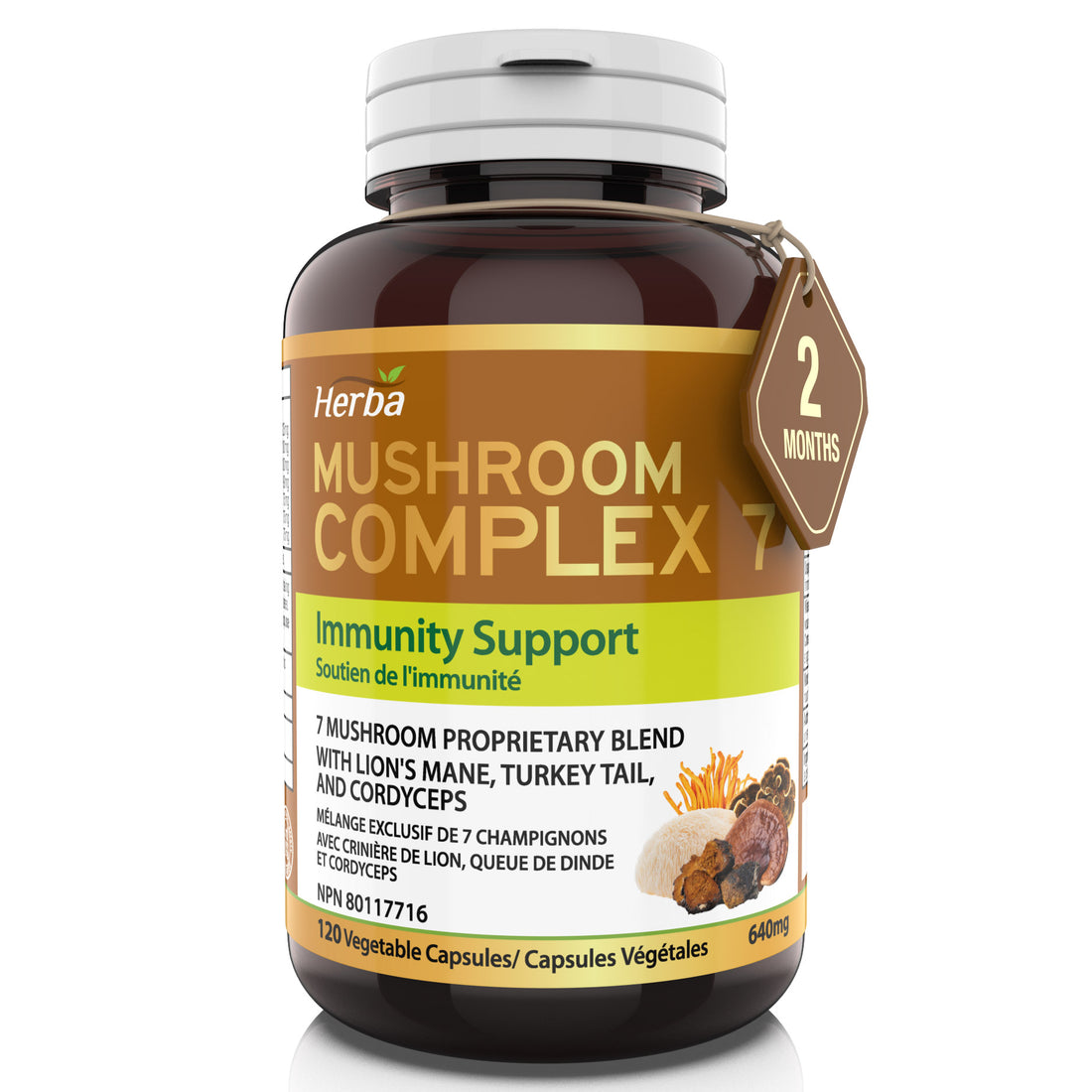 버섯 영양제 1280mg 120캡슐 영지버섯 동충하초 마이타케 7가지 버섯다당체 면역