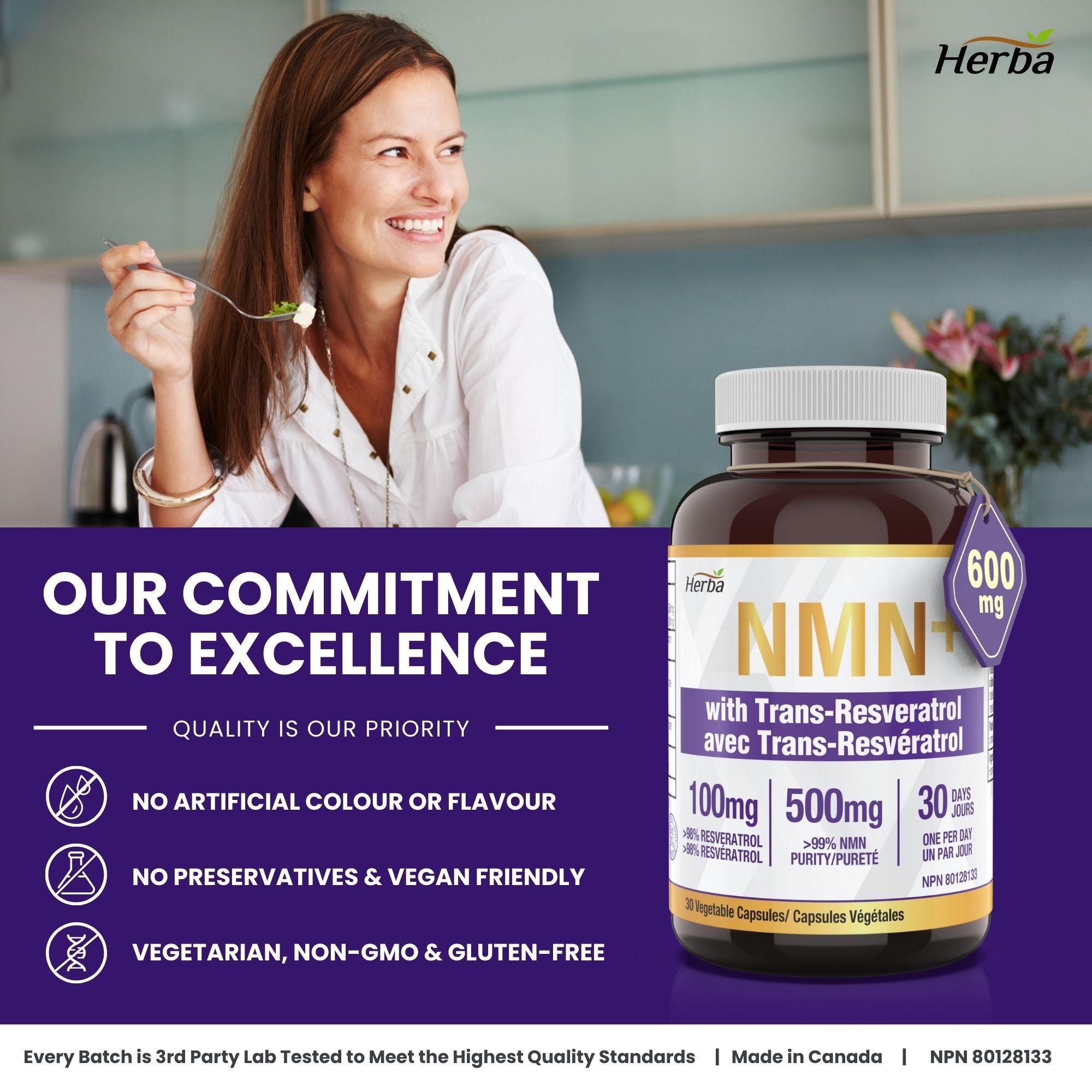 NMN 500mg 30베지캡슐 + 레스베라트롤 100mg 추가 함유