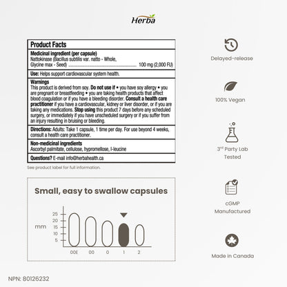 나토키나제 2000 FU – 100mg 120식물성캡슐