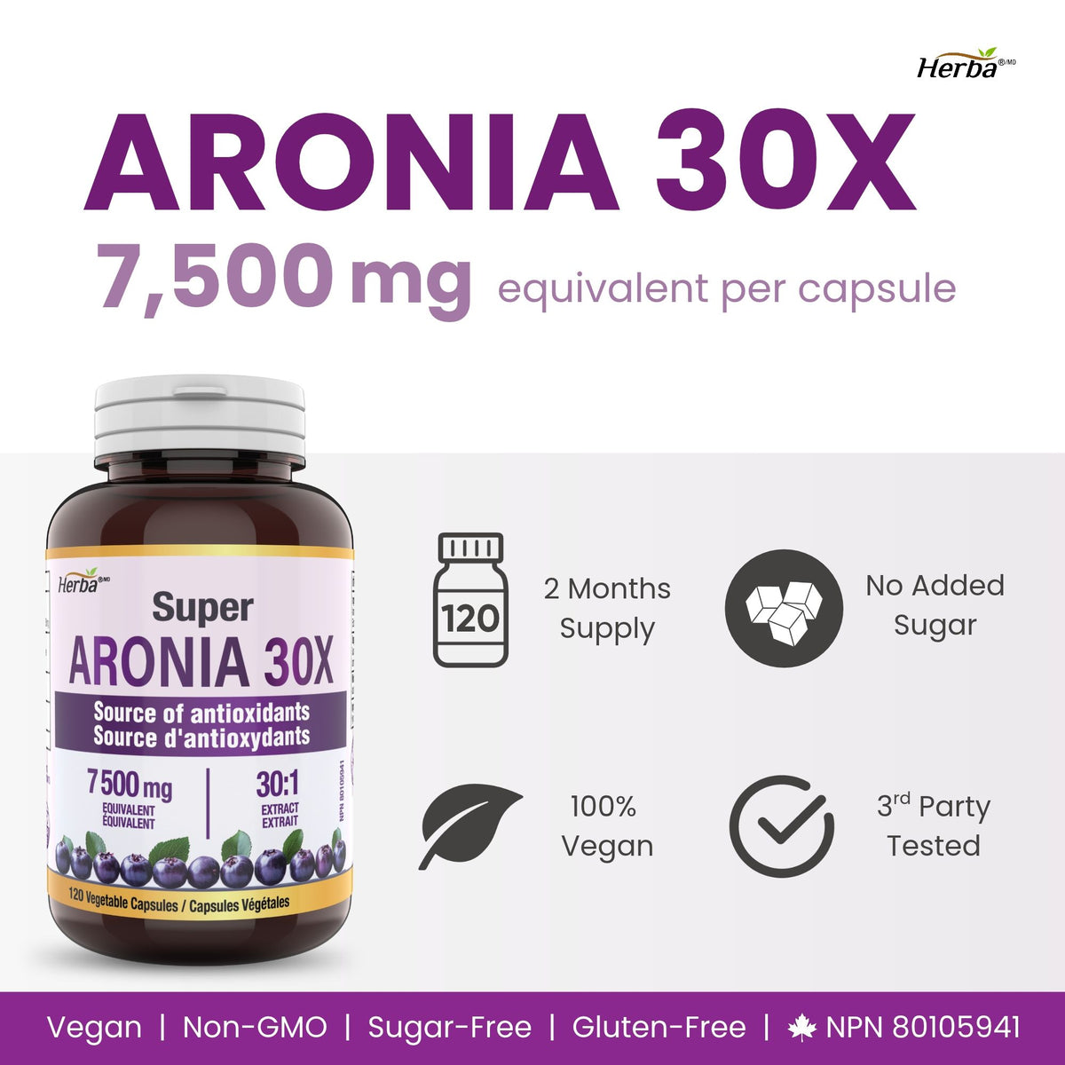 30배 농축 아로니아 7500mg 120식물성캡슐 안토시아닌 풍부