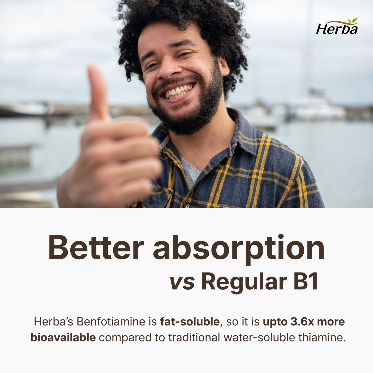 Herba 벤포티아민 100mg - 120 캡슐 | 지용성 비타민 B1 | 캐나다산