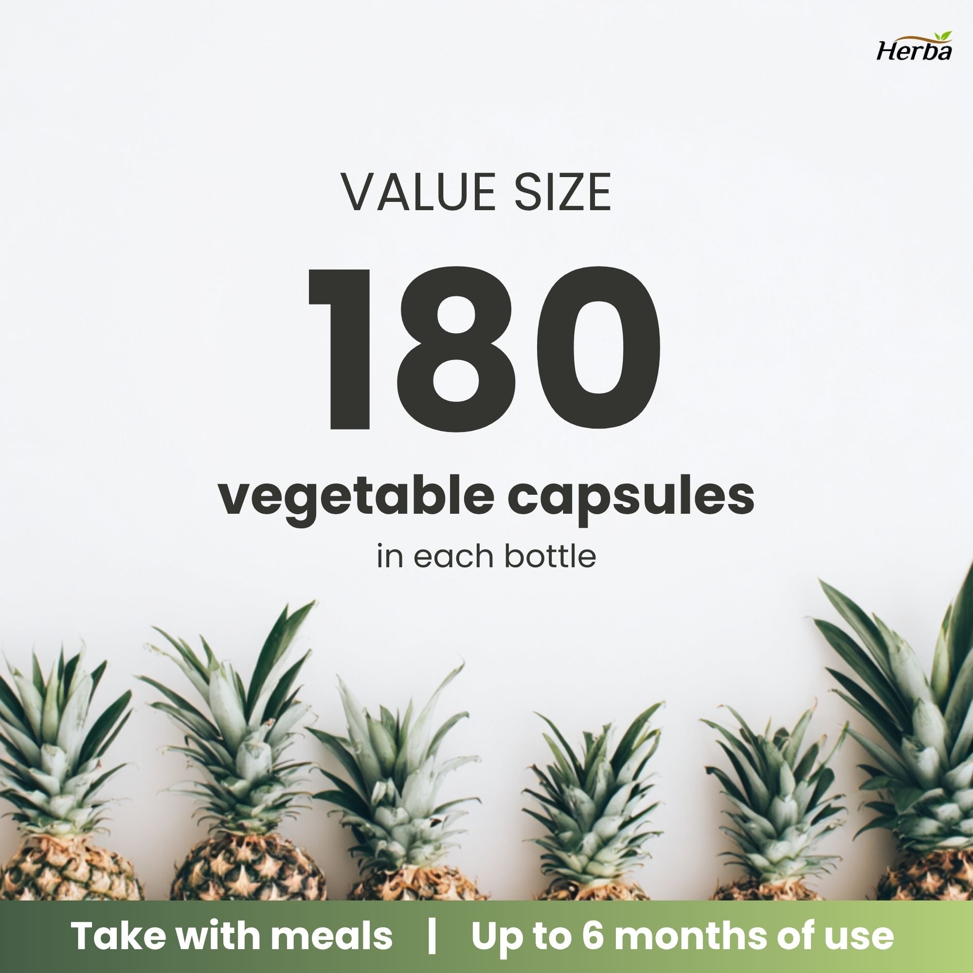 브로멜라인 보충제 600mg – 180캡슐 | 최대 효능 2,400 GDU/g