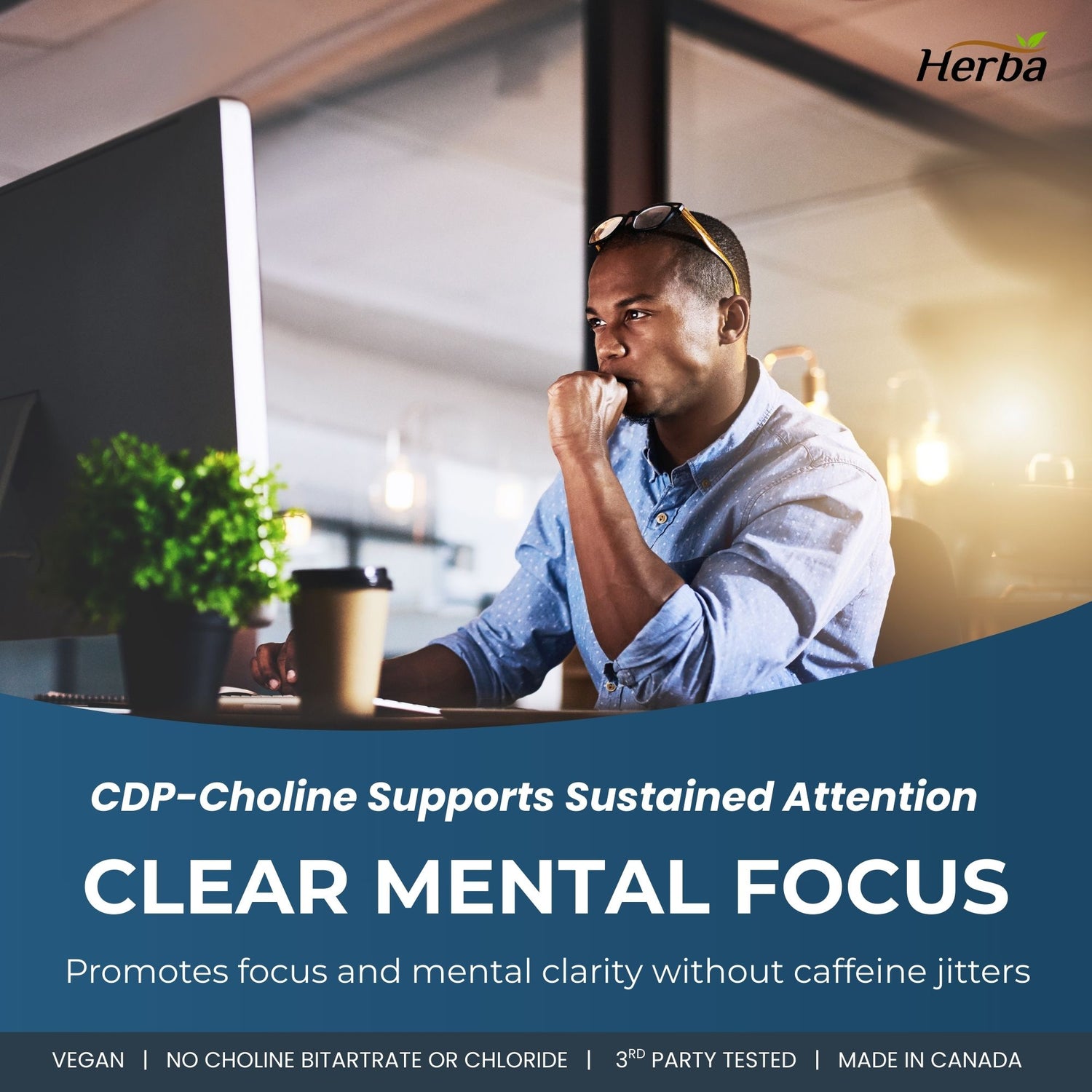 Citicoline Supplement 250mg – 90 Capsules | >98% Ultra Pure CDP Choline | Made in Canada