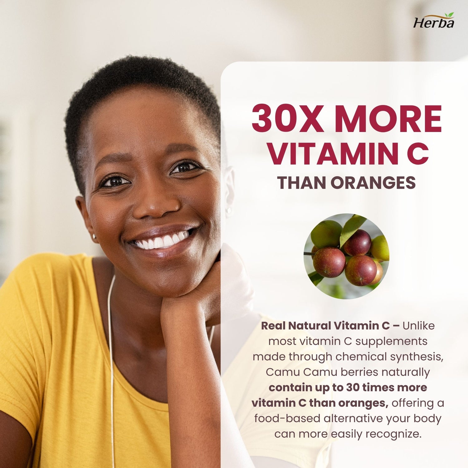 카무카무 캡슐 500mg - 120캡슐 | 천연 비타민 C 20% 함유 | 캐나다산