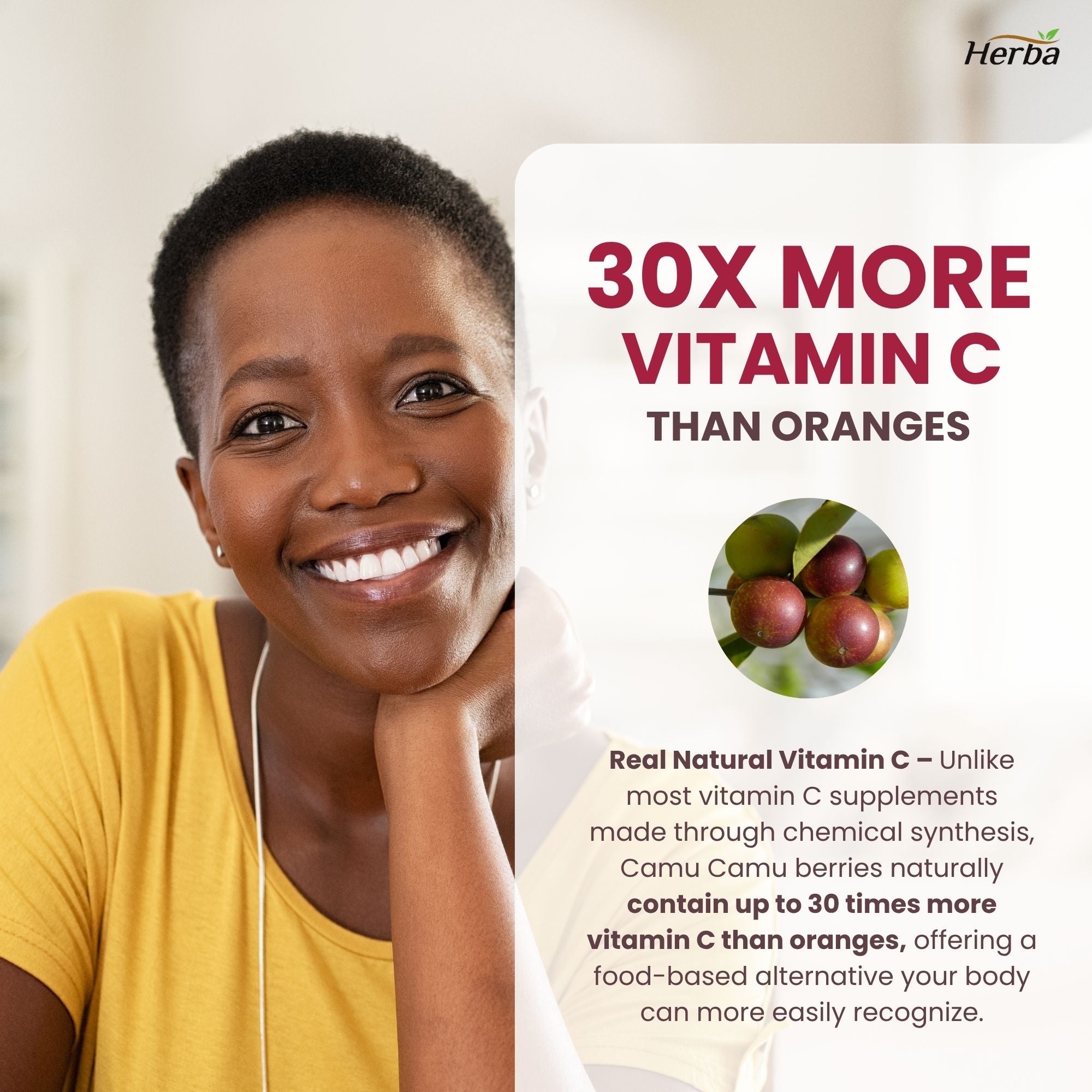 카무카무 캡슐 500mg - 120캡슐 | 천연 비타민 C 20% 함유 | 캐나다산