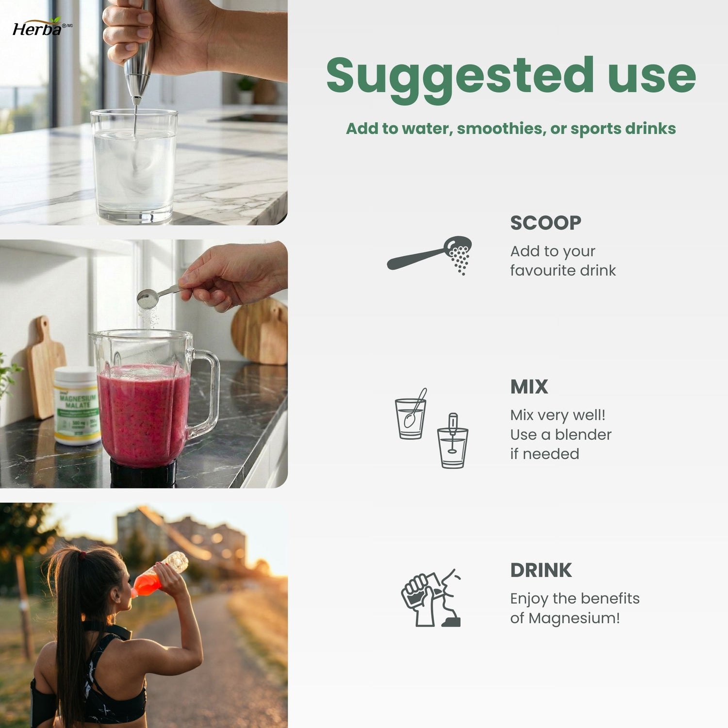 마그네슘 말레이트 가루 분말 파우더 300g – 120회분 | 4개월분 | 100% 순수 무향 마그네슘 말레이트 | 캐나다산