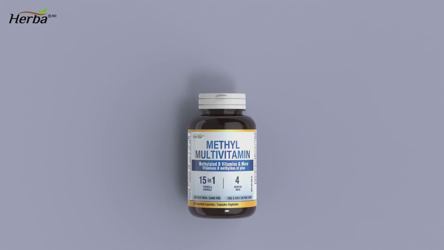 메틸 멀티 비타민 - 120캡슐 활성형 비타민B(B12,활성형 엽산), 판토텐산, | 15종 비타민 | 캐나다산