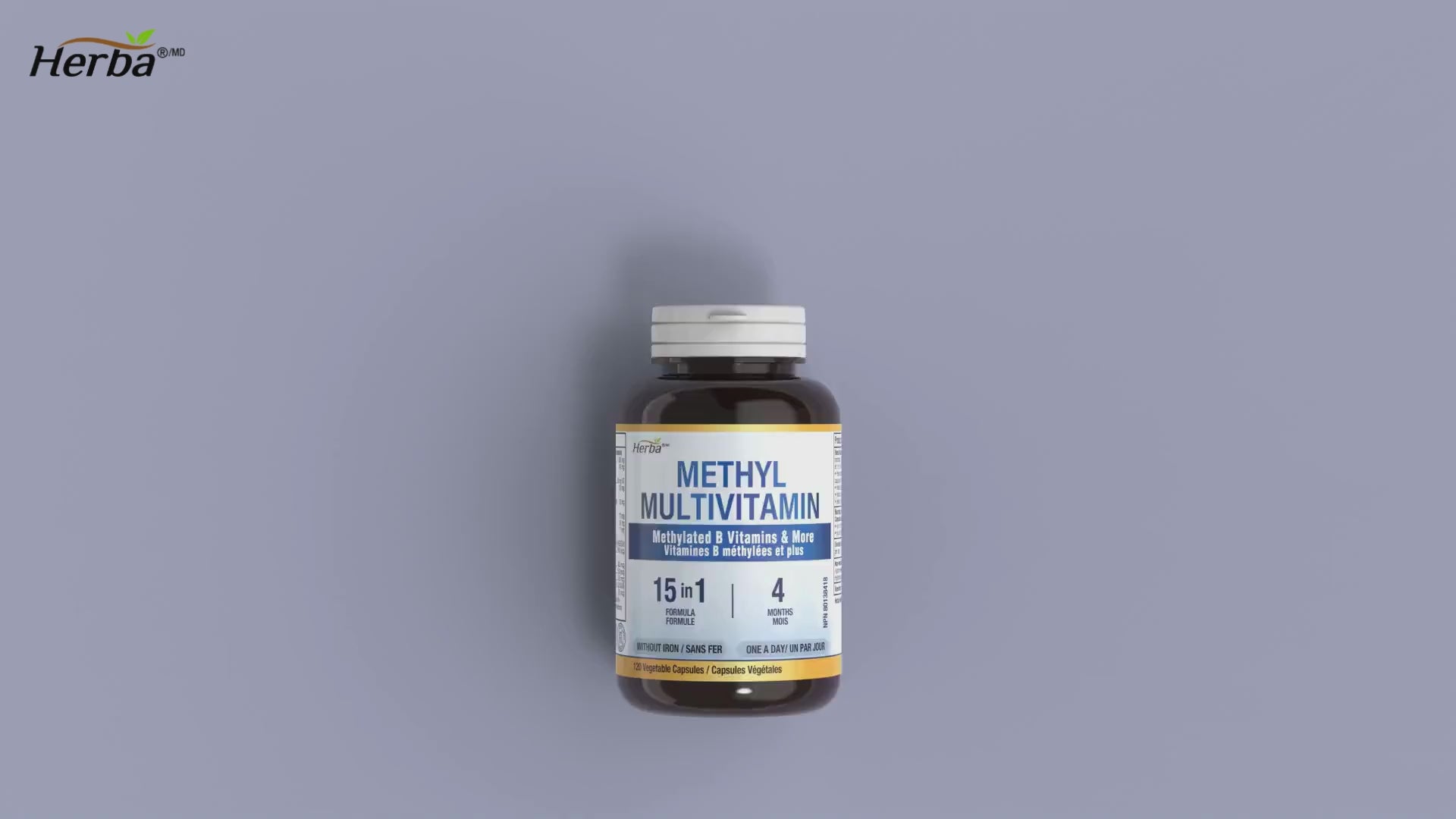 메틸 멀티 비타민 - 120캡슐 활성형 비타민B(B12,활성형 엽산), 판토텐산, | 15종 비타민 | 캐나다산