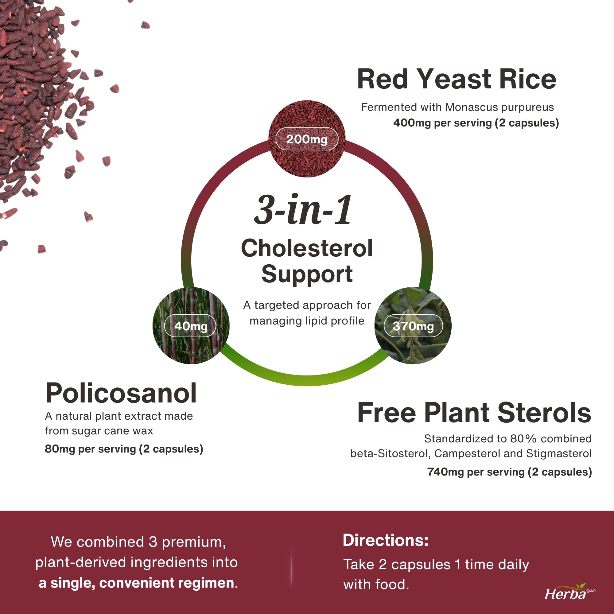 Red Yeast Rice Supplement - 180 Capsules | Pharmacist Formulated | Made in Canada