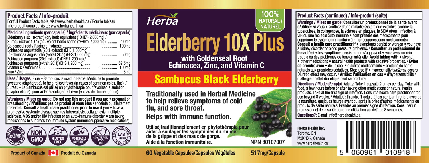 buy black elderberry capsules made in Canada